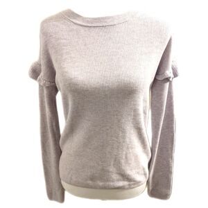 J. Crew NWT 100% cotton, lavender, long sleeve sweater, ruffle sleeve S
